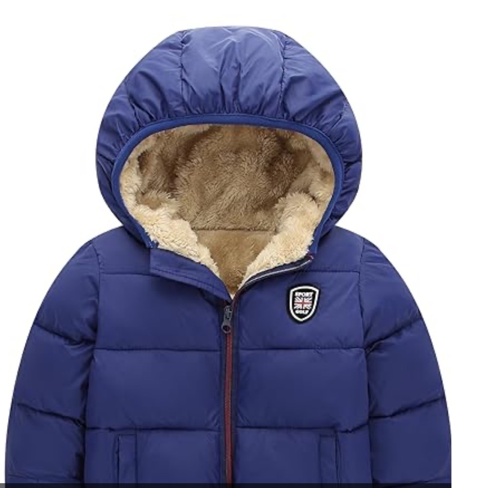 Navy Blue Hooded/Lined Puffer Jacket, Toddler Size 2T